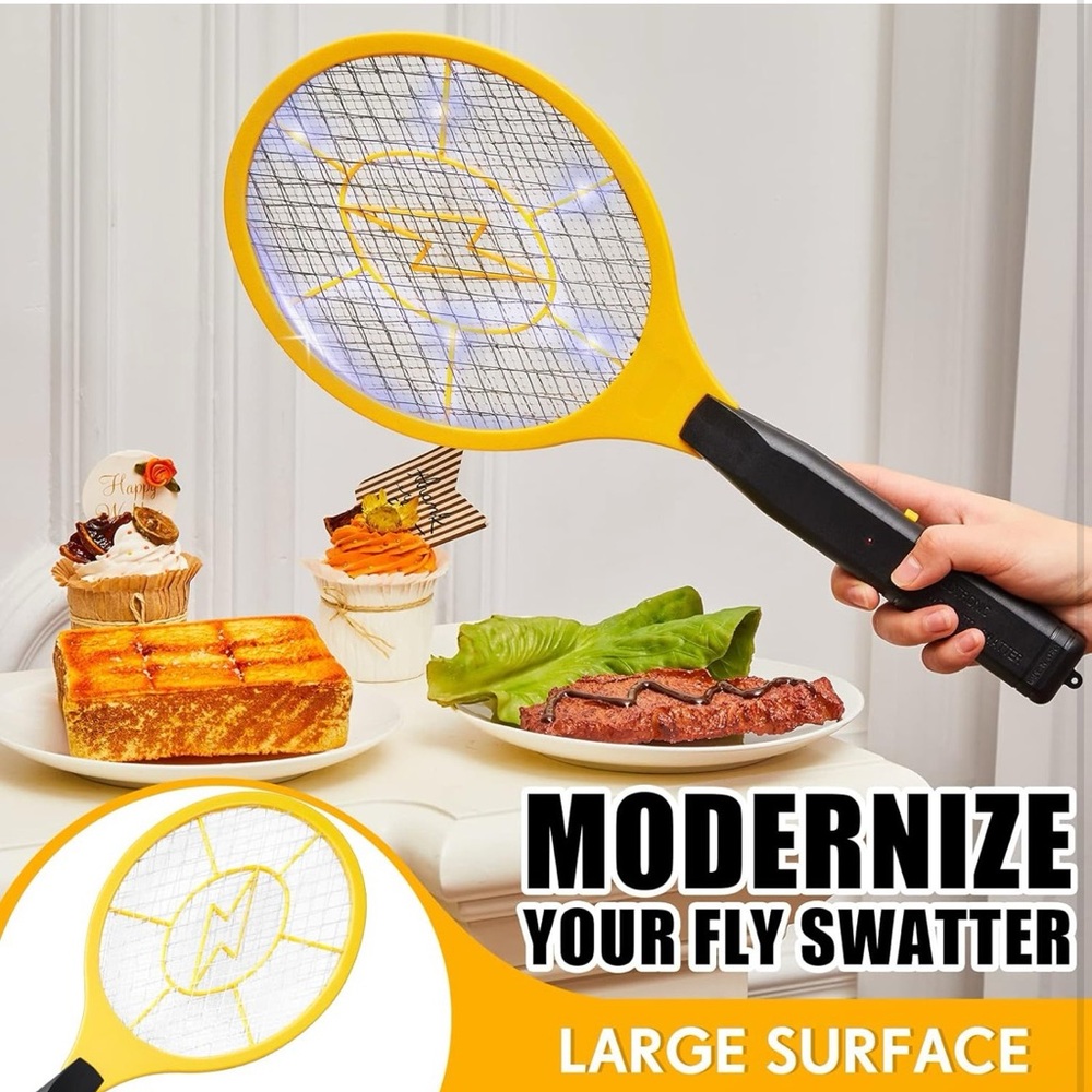 Yellow Electric Bug Zapper Racket - Picture 2 of 8
